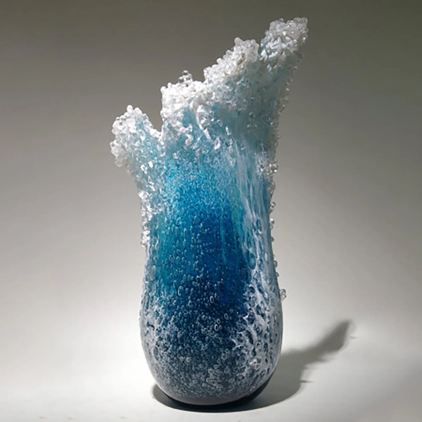 Sea Wave Vase Wavy Resin Blue Decor for Office Living Room Coffee Shop
