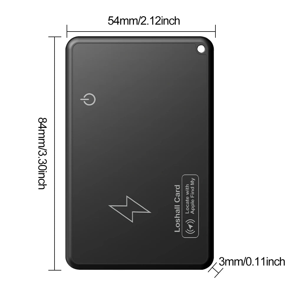 Wireless Charging Wallet Tracker Card Waterproof Work with Apple Find My App GPS Locator Thin GPS Item Finder for Purse Passport