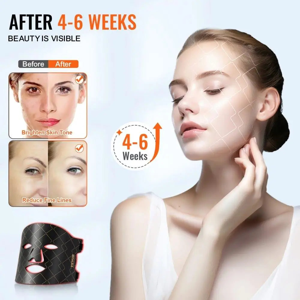 Red Light Therapy for Face Mask 3 Wavelengths Skin Rejuvenation Mask for Home Use