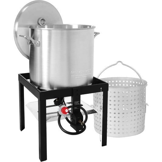 New 100 Qt Seafood Boiling Kit With Strainer Outdoor Pot