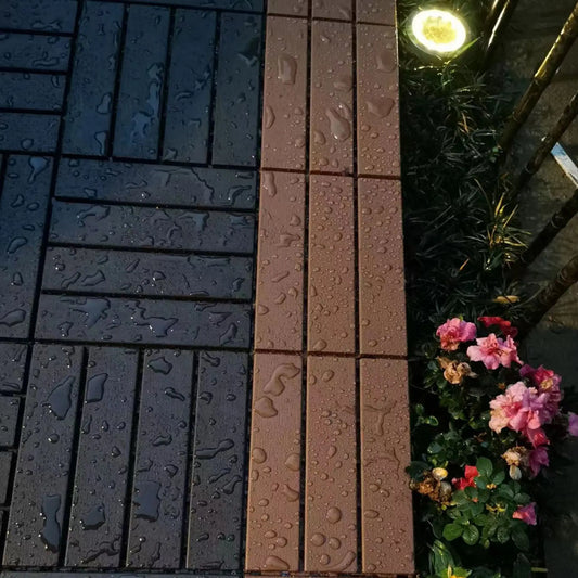 44 Pack Wood grain Interlocking Patio Deck Tiles- 12x12 Inch, Easy Install for Poolside, Balcony, Backyard-Durable Polypropylene