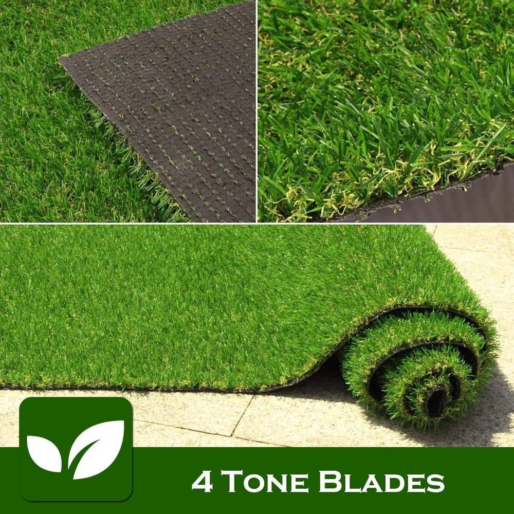 Artificial Turf Grass 8' X 9' with Drainage, 0.8 Inch Realistic Fake Grass Rug, for Garden, Backyard, Outdoor Lawn Landscape