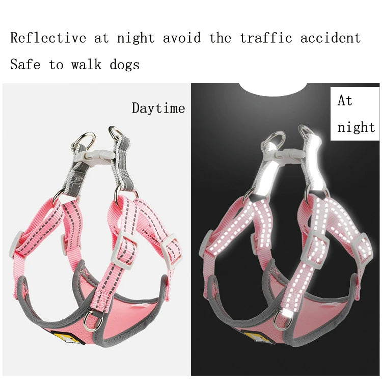 Amaz  Seller Breathable Adjustable Reflective Pet Dog Harness Set with Leash for Small Medium Dogs