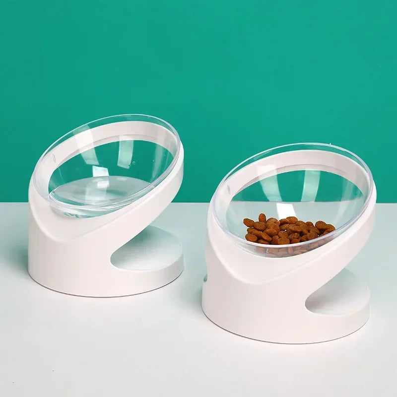 High Foot Cat and Dog Bowl with Neck Protector Anti Overturning and Binaural Pet Feeding Cup