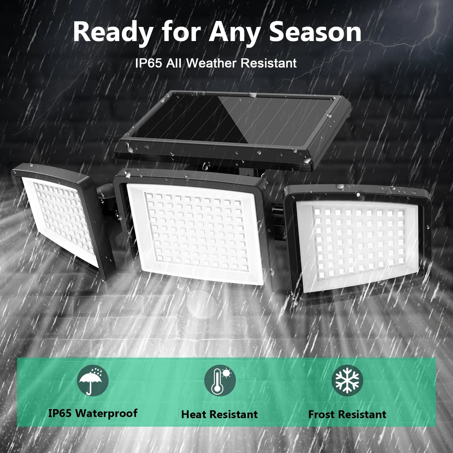 3Pack Outdoor Solar Lights, 210LED 2500LM Motion Sensor Security Lights, IP65 Waterproof for Porch, Garage, Yard Entrance, Patio
