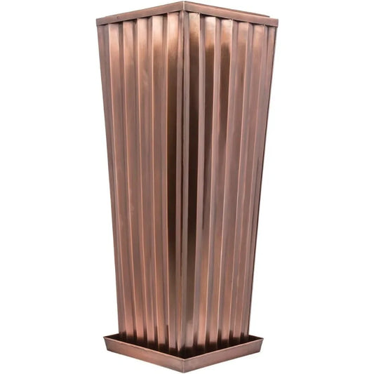 Tall Outdoor Planter Stainless Steel With Drip Tray